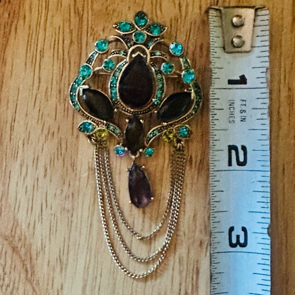 Vintage 60’s Monet Stunning Multicolor Gemstone Brooch - Picture 6 of 10